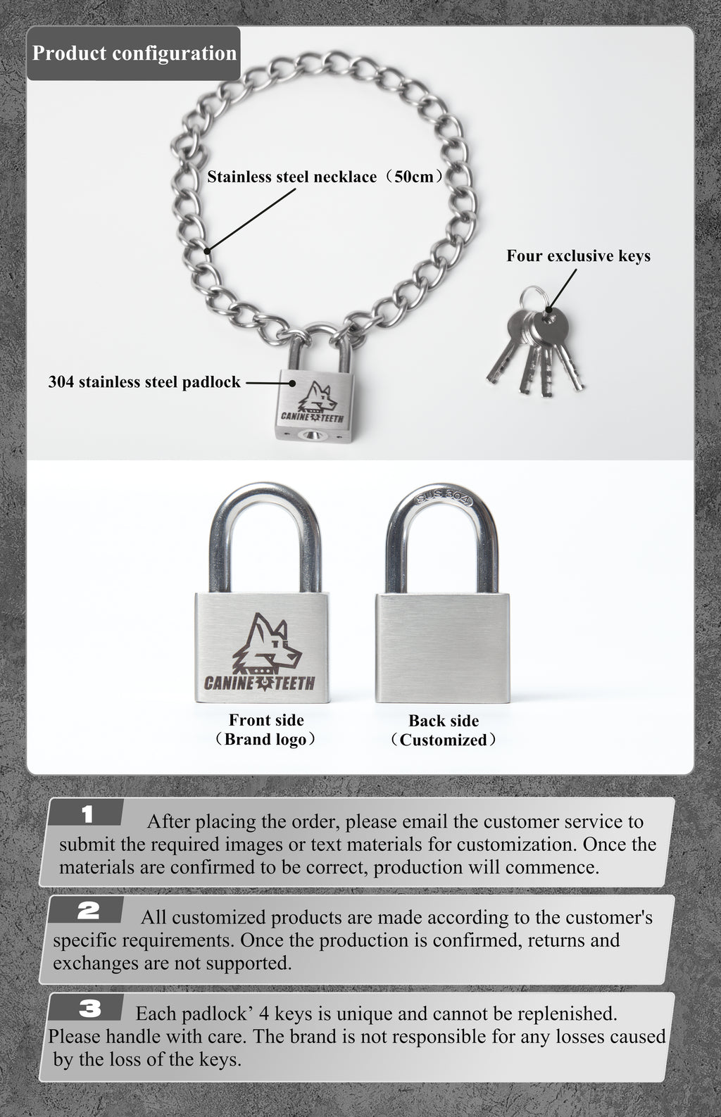 LAELAPS - 01 Customisable Lock Neckchains