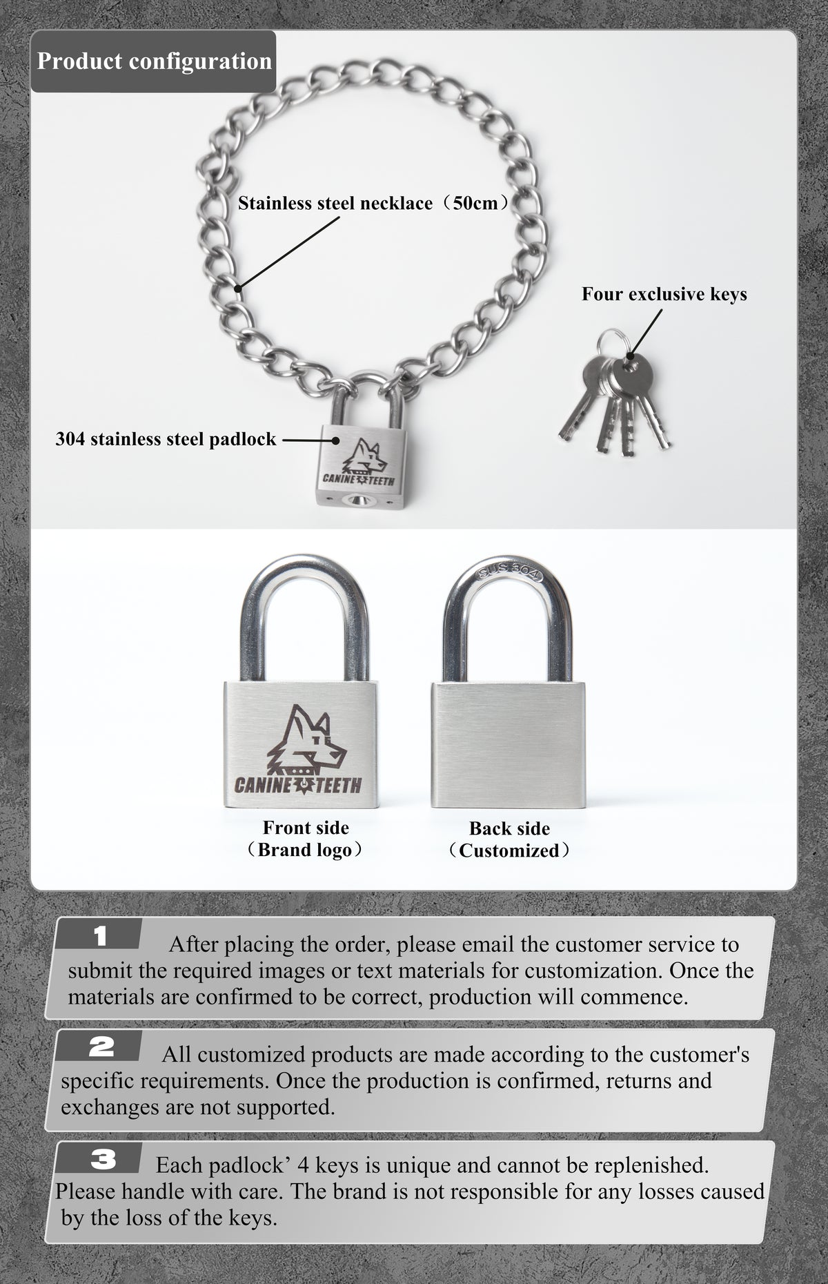 LAELAPS - 01 Customisable Lock Neckchains